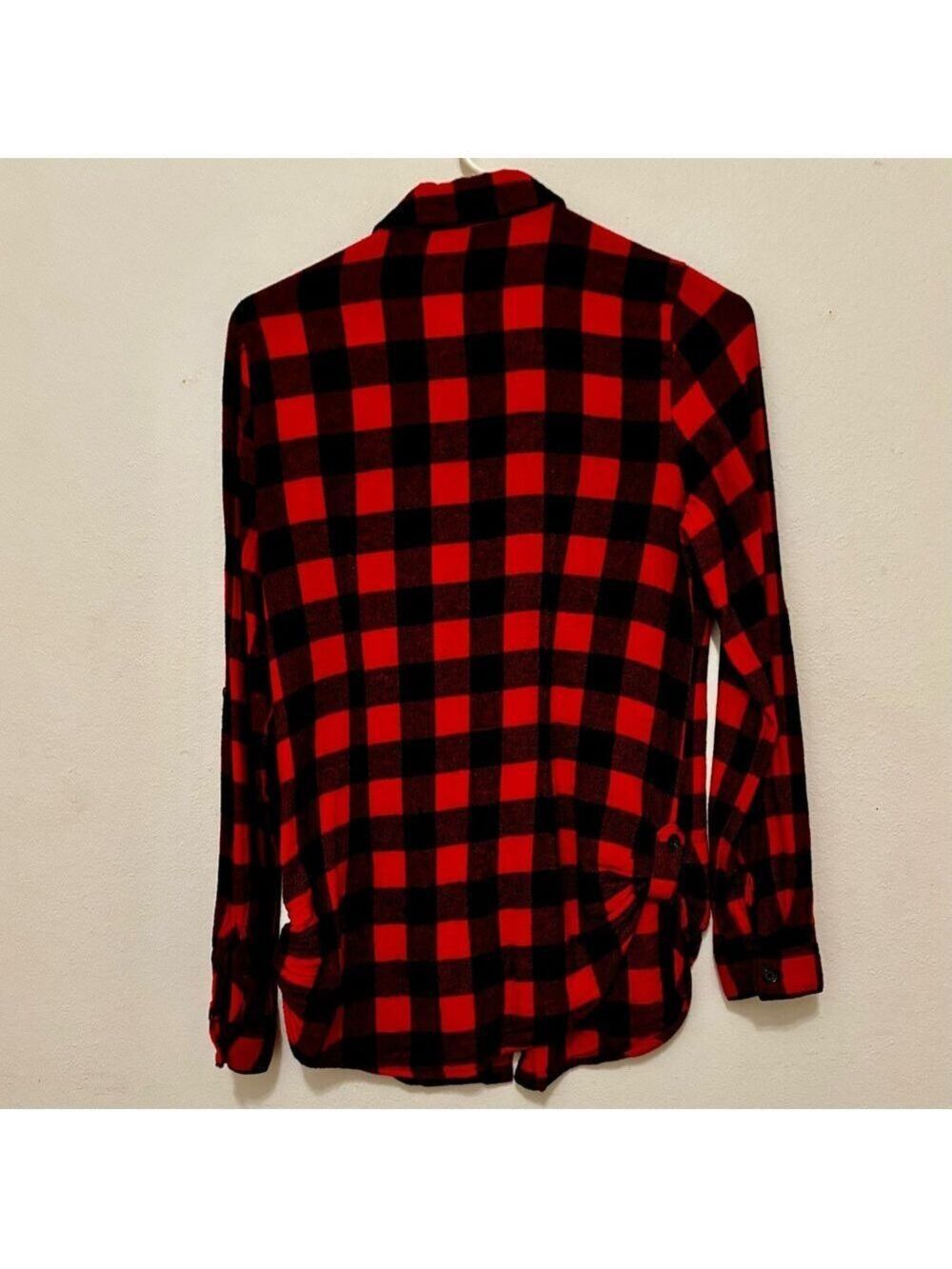 Buffalo Plaid Red and Black Button Down Flannel Shirt S - Picture 9 of 11